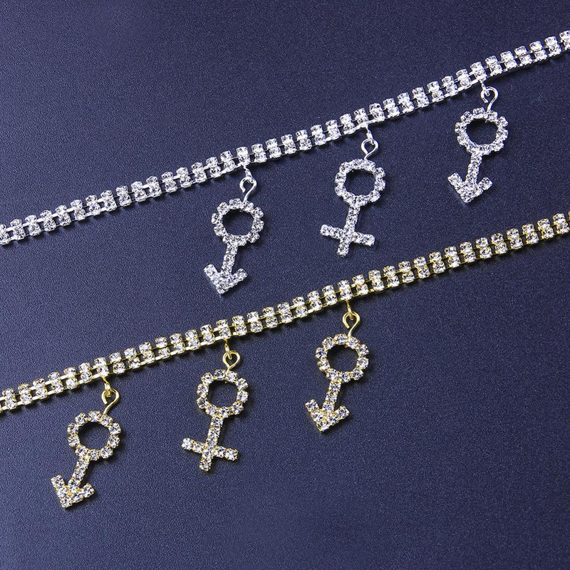 Stonefans Fashion Brățări de gleznă de tenis cu stras dublu strat pentru femei Hip Hop Gender gleznă pandantiv bijuterii lanț pentru picioare