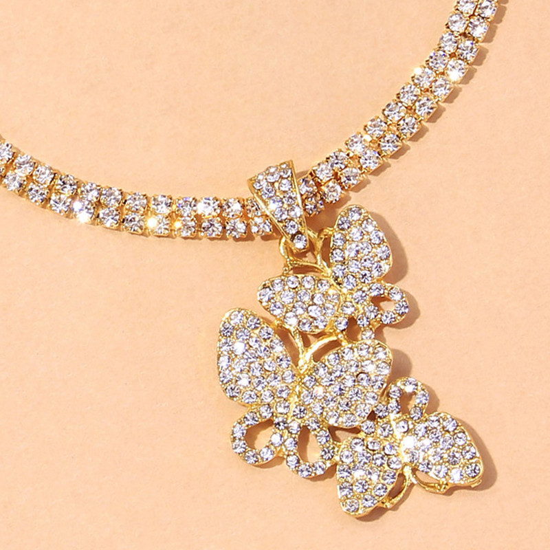 Stonefans Módny kamienkový retiazkový motýľový náramok na členok pre ženy Nepravidelný motýľový prívesok na členok na nohu retiazkové šperky