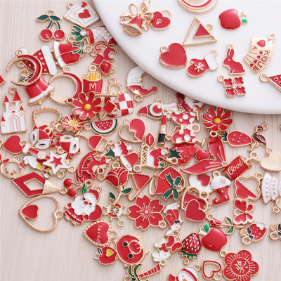 50 ks/sada farebných smaltovaných dievčenských dizajnérskych príveskov pre dámsky náramok, DIY šperky, príslušenstvo na výrobu príveskov, náhrdelníkov a náušníc