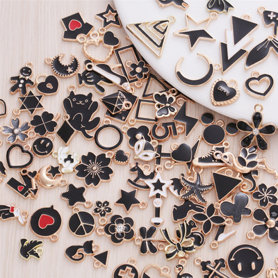 50 ks/sada farebných smaltovaných dievčenských dizajnérskych príveskov pre dámsky náramok, DIY šperky, príslušenstvo na výrobu príveskov, náhrdelníkov a náušníc