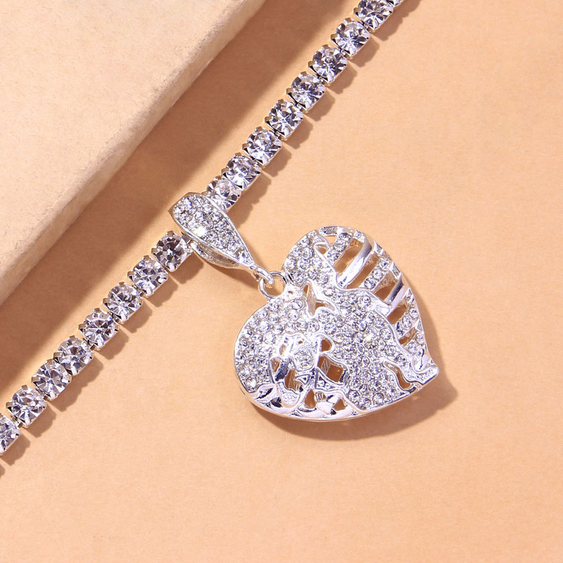 Stonefans Fashion Big Heart Lanț de gleznă cu strasuri pentru picioare Bijuterii pentru femei Hop Hip Tenis Lanț Love Pandantiv gleznă Brățară pentru picior