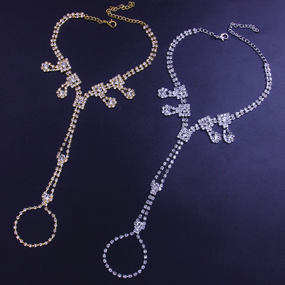 Stonefans 2 bucăți gleznele de mireasă cu strasuri pentru femei, vânzări cu ridicata, boeme, pentru plajă, pentru degete, sandale desculțe, lanț pentru picioare