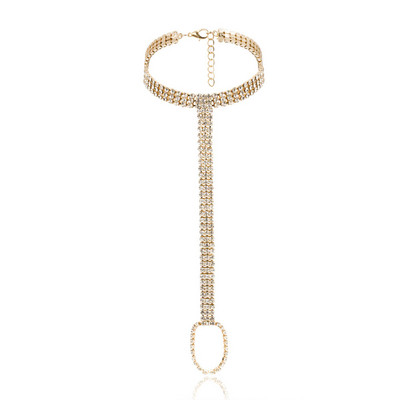 Stonefans Bridal Crystal Lanț de gleznă Bijuterii pentru picioare pentru femei Charm Strass Lanț de picior cu mai multe straturi Plajă gleznă deget de la picioare Crăciun