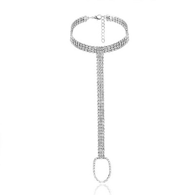 Stonefans Bridal Crystal Lanț de gleznă Bijuterii pentru picioare pentru femei Charm Strass Lanț de picior cu mai multe straturi Plajă gleznă deget de la picioare Crăciun