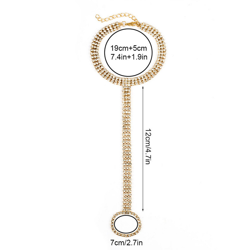 Stonefans Bridal Crystal Lanț de gleznă Bijuterii pentru picioare pentru femei Charm Strass Lanț de picior cu mai multe straturi Plajă gleznă deget de la picioare Crăciun