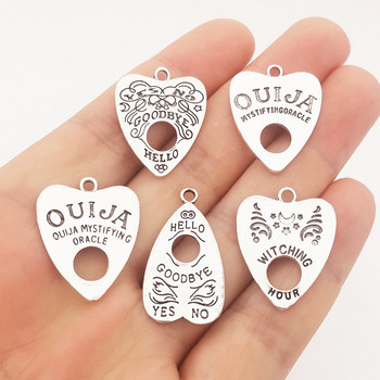 5Pcs Ouija witching Heart Pendant Charm Тибетски сребърен медальон за изработка на бижута Направи си сам бижута Находки дизайнерски Chrams