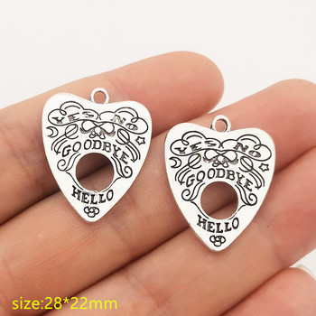 5Pcs Ouija witching Heart Pendant Charm Тибетски сребърен медальон за изработка на бижута Направи си сам бижута Находки дизайнерски Chrams