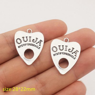 5vnt Ouija witching Heart Pakabukas Tibeto sidabrinis pakabukas papuošalams gaminti pasidaryk pats papuošalų radiniai Designer Chrams