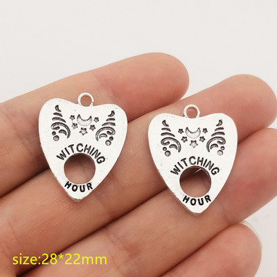 5vnt Ouija witching Heart Pakabukas Tibeto sidabrinis pakabukas papuošalams gaminti pasidaryk pats papuošalų radiniai Designer Chrams
