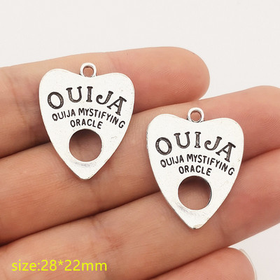5vnt Ouija witching Heart Pakabukas Tibeto sidabrinis pakabukas papuošalams gaminti pasidaryk pats papuošalų radiniai Designer Chrams