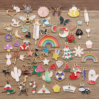 Náhodné 20 ks, mix veľkostí 10-200, štýl zliatinových kovových kvapiek, olejových príveskov KC zlatej farby, prívesok pre DIY náramok, náhrdelník, výrobu šperkov