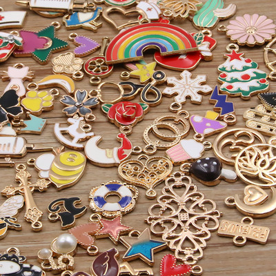 Náhodné 20 ks, mix veľkostí 10-200, štýl zliatinových kovových kvapiek, olejových príveskov KC zlatej farby, prívesok pre DIY náramok, náhrdelník, výrobu šperkov