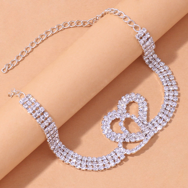 Stonefans, lanț clasic cu strasuri, gleznă cu inimă dublă, pentru femei, cu lanț boem cu mai multe straturi, sandale, bijuterii pentru picioare