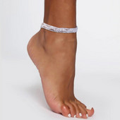 Stonefans Fashion Beach Bling Full Rhinestone gleznă Vânzare cu ridicata Drop Shipping Barefoot Wave gleznă brățară pe lanț pentru picior