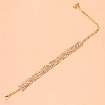 Stonefans Fashion Beach Bling Full Rhinestone gleznă Vânzare cu ridicata Drop Shipping Barefoot Wave gleznă brățară pe lanț pentru picior