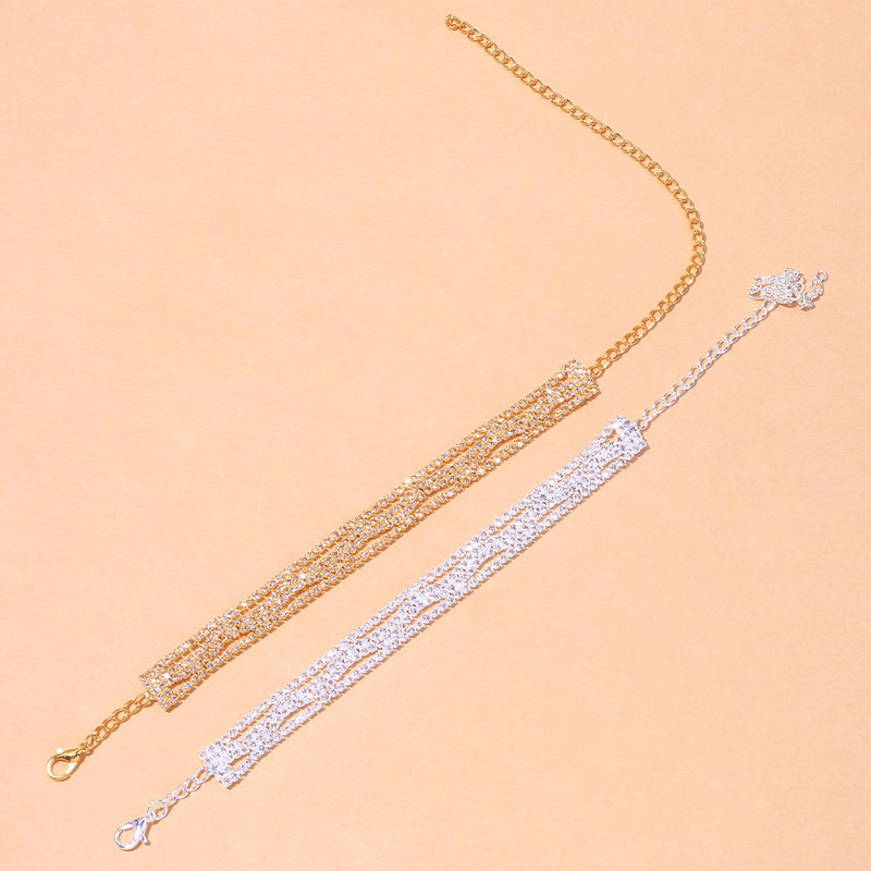 Stonefans Fashion Beach Bling Full Rhinestone gleznă Vânzare cu ridicata Drop Shipping Barefoot Wave gleznă brățară pe lanț pentru picior