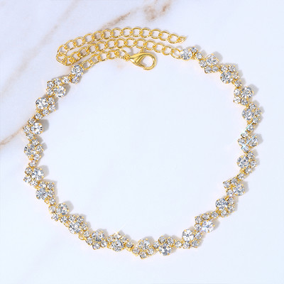 Stonefans, simplu, strălucitor, strasuri, gleznă neregulată, brățări, picior, plajă, femei, picior, lanț, gleznă, desculț, sandale, accesorii