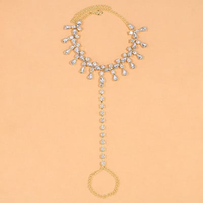 Stonefans, stras strălucitor, plajă, gleznă, lanț pentru femei, picătură de apă, cristal, gleznă, sandale desculțe, brățară de gleznă