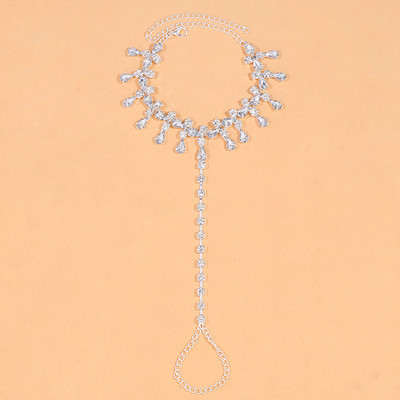 Stonefans, stras strălucitor, plajă, gleznă, lanț pentru femei, picătură de apă, cristal, gleznă, sandale desculțe, brățară de gleznă