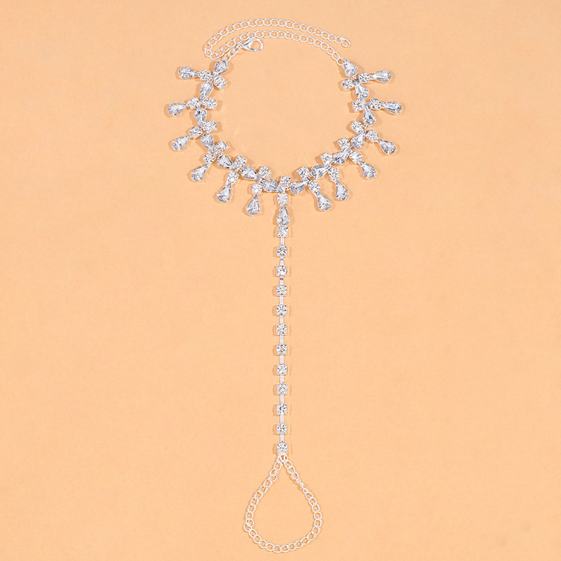 Stonefans, stras strălucitor, plajă, gleznă, lanț pentru femei, picătură de apă, cristal, gleznă, sandale desculțe, brățară de gleznă