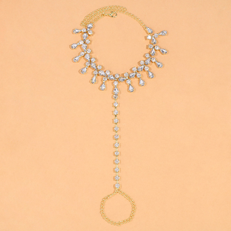 Stonefans, stras strălucitor, plajă, gleznă, lanț pentru femei, picătură de apă, cristal, gleznă, sandale desculțe, brățară de gleznă