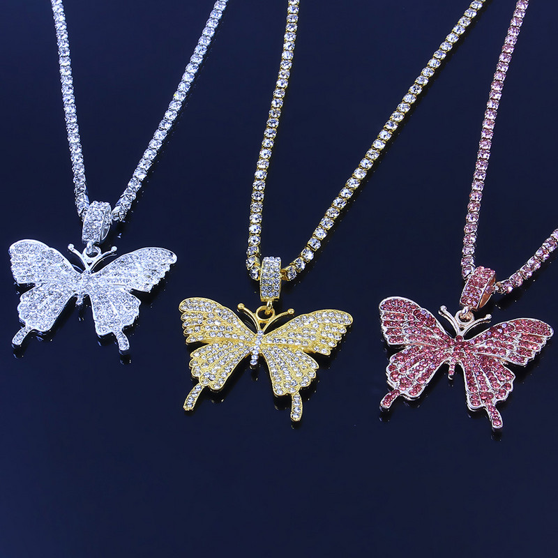 Stonefans lesklý kamienkový veľký motýľ prívesok na členok veľkoobchod pre ženy luxusné šperky dvojvrstvové motýľ retiazka na členok