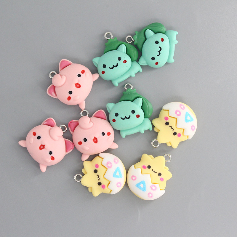 Se amestecă 10 buc/pachet Anime Elf Mic Monstru Drăguț Brelocuri din rășină DIY Japonia Desene Animat Broasca Cercei Breloc Pandantiv Bijuterii Fabricare D235