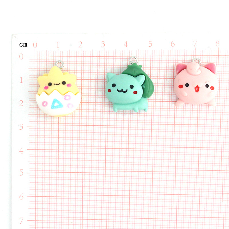 Se amestecă 10 buc/pachet Anime Elf Mic Monstru Drăguț Brelocuri din rășină DIY Japonia Desene Animat Broasca Cercei Breloc Pandantiv Bijuterii Fabricare D235