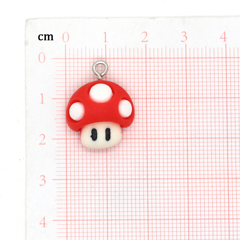 10gab/iepakojumā Smieklīga spēle multfilma Sēņu sveķu piekariņi Cute Flatback Mazie Kuloni Auskariem Rokassprādze Atslēgu piekariņi Rotaslietas Padarīt DIY