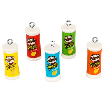 Mix 10cps/pack 3D Mini Potato Chip Bucket Resin Cute Charms Funny Food Earring βραχιόλι Μπρελόκ Κρεμαστό κόσμημα κινουμένων σχεδίων