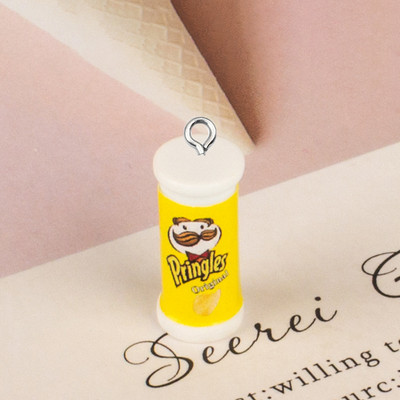 Mix 10 cps/paket 3D Mini Potato Chips Bucket Resin Slatke privjeske Smiješna hrana Naušnice Narukvica Privjesak Crtić Privjesak Izrada nakita