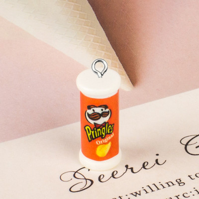 Mix 10 cps/paket 3D Mini Potato Chips Bucket Resin Slatke privjeske Smiješna hrana Naušnice Narukvica Privjesak Crtić Privjesak Izrada nakita