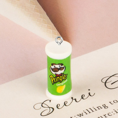 Mix 10 cps/paket 3D Mini Potato Chips Bucket Resin Slatke privjeske Smiješna hrana Naušnice Narukvica Privjesak Crtić Privjesak Izrada nakita