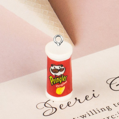 Mix 10 cps/paket 3D Mini Potato Chips Bucket Resin Slatke privjeske Smiješna hrana Naušnice Narukvica Privjesak Crtić Privjesak Izrada nakita