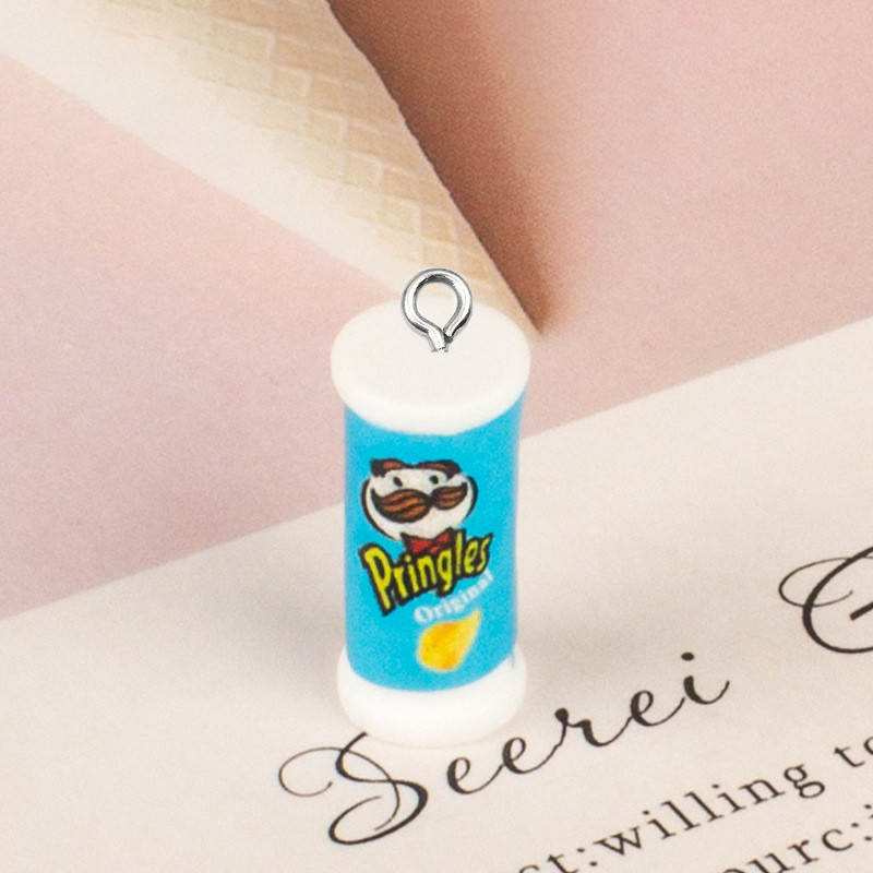 Mix 10 cps/paket 3D Mini Potato Chips Bucket Resin Slatke privjeske Smiješna hrana Naušnice Narukvica Privjesak Crtić Privjesak Izrada nakita