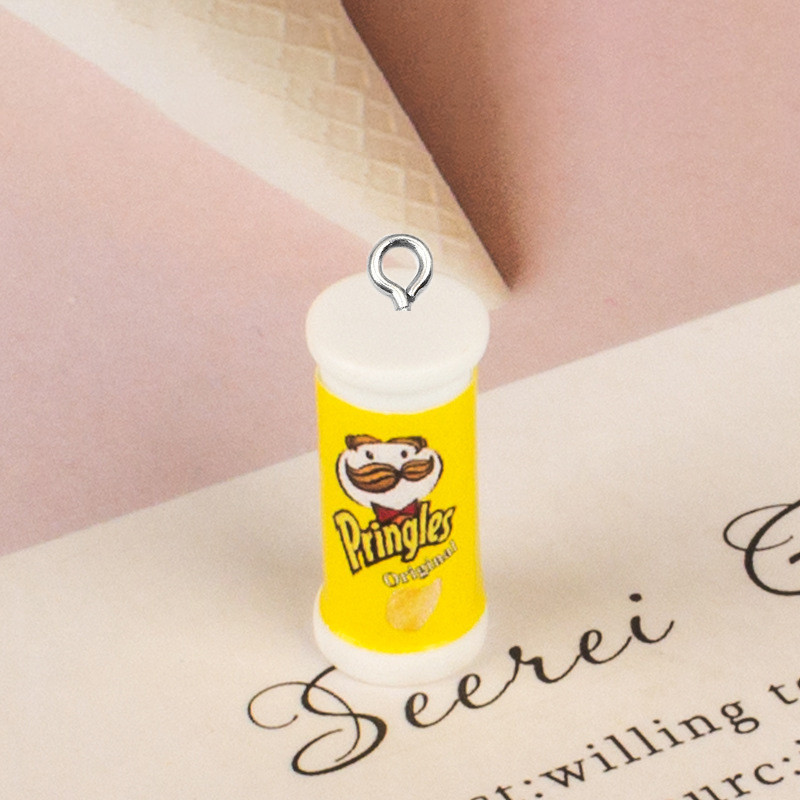 Mix 10 cps/paket 3D Mini Potato Chips Bucket Resin Slatke privjeske Smiješna hrana Naušnice Narukvica Privjesak Crtić Privjesak Izrada nakita