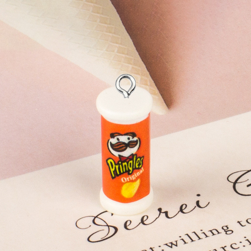 Mix 10 cps/paket 3D Mini Potato Chips Bucket Resin Slatke privjeske Smiješna hrana Naušnice Narukvica Privjesak Crtić Privjesak Izrada nakita