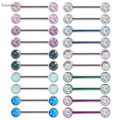 Piercing do tela s 2 prsteňmi, zirkónom a vnútorným zubom, piercing do tela s 2 ks.