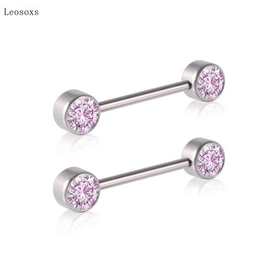 Piercing do tela s 2 prsteňmi, zirkónom a vnútorným zubom, piercing do tela s 2 ks.