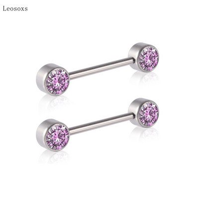 Piercing do tela s 2 prsteňmi, zirkónom a vnútorným zubom, piercing do tela s 2 ks.