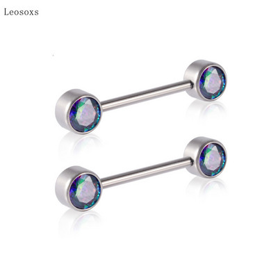 Piercing do tela s 2 prsteňmi, zirkónom a vnútorným zubom, piercing do tela s 2 ks.