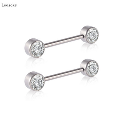 Piercing do tela s 2 prsteňmi, zirkónom a vnútorným zubom, piercing do tela s 2 ks.