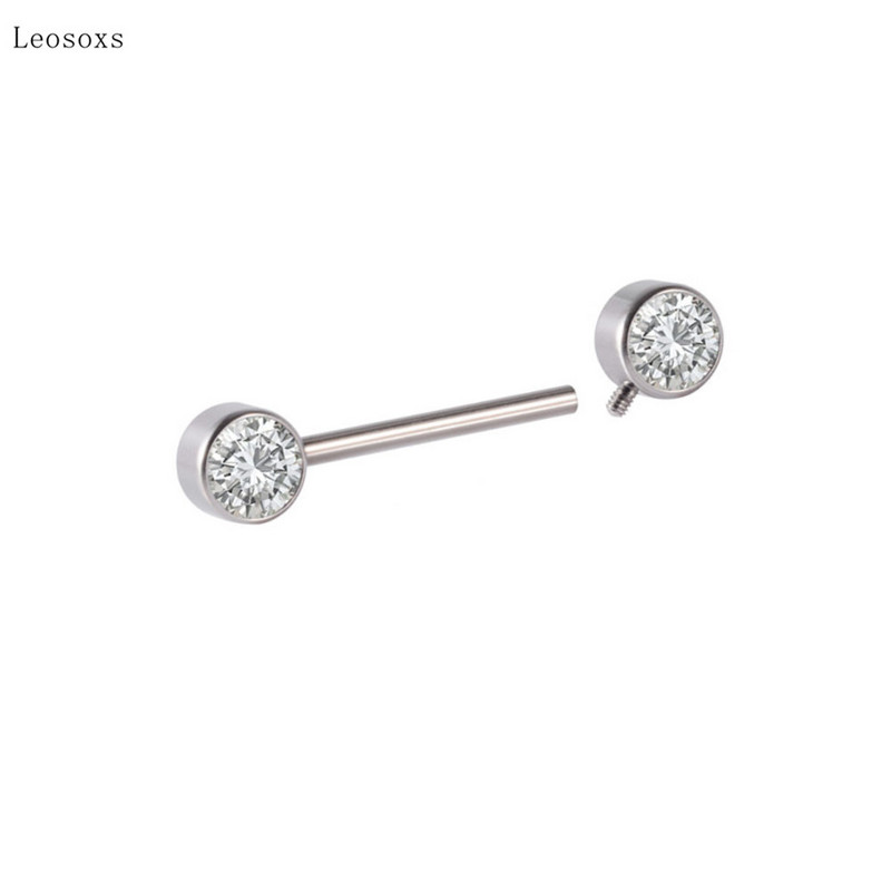 Piercing do tela s 2 prsteňmi, zirkónom a vnútorným zubom, piercing do tela s 2 ks.