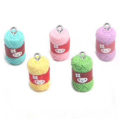 Mix 10 kusov/balenie Roztomilé mini šijacie vlnené guľôčky živice Roztomilé prívesky DIY náušnice náramok malé prívesky na výrobu šperkov W91-1