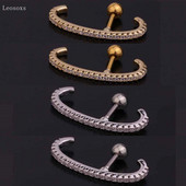 Leosoxs 2 ks módnych a jednoduchých diamantmi posiatych dlhých závitových klincov do uší v tvare C