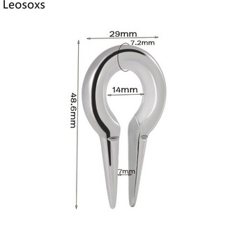 Leosoxs 1 чифт Разширители за ушни тежести от неръждаема стомана Големи обеци с форма на змия, големи обеци с форма на C, бижута Пиърсинг Ново