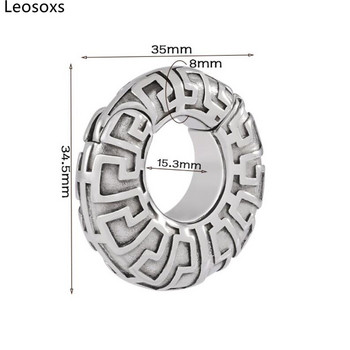 Leosoxs 1 чифт Разширители за ушни тежести от неръждаема стомана Големи обеци с форма на змия, големи обеци с форма на C, бижута Пиърсинг Ново