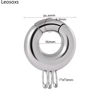 Leosoxs 1 чифт Разширители за ушни тежести от неръждаема стомана Големи обеци с форма на змия, големи обеци с форма на C, бижута Пиърсинг Ново