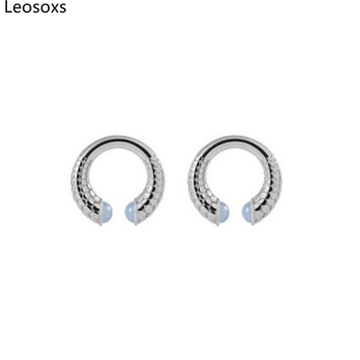 Piercing do ucha Leosoxs 1 pár z nehrdzavejúcej ocele, záťažové expandéry, veľké náušnice v tvare hada, piercing do ucha v tvare C, nové