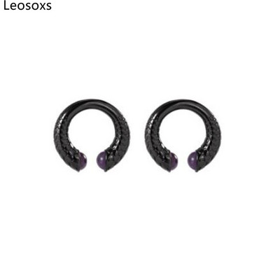 Piercing do ucha Leosoxs 1 pár z nehrdzavejúcej ocele, záťažové expandéry, veľké náušnice v tvare hada, piercing do ucha v tvare C, nové